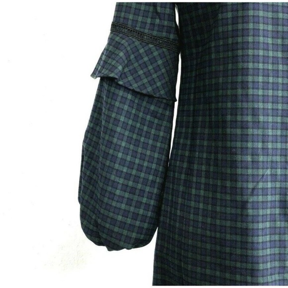 Loft Tartan Shift Dress Balloon Bell Sleeve - Picture 3 of 16
